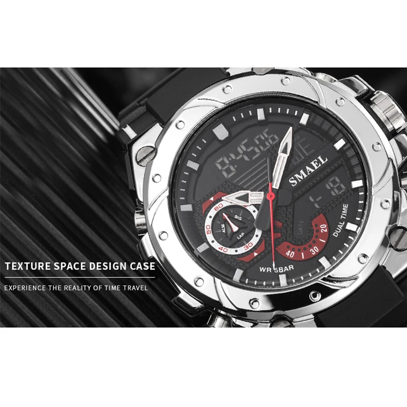 Relojes deportivos impermeables SMAEL reloj para hombre militar ejército cronómetro azul semana pantalla reloj 8060 reloj de pulsera de cuarzo de moda para hombres