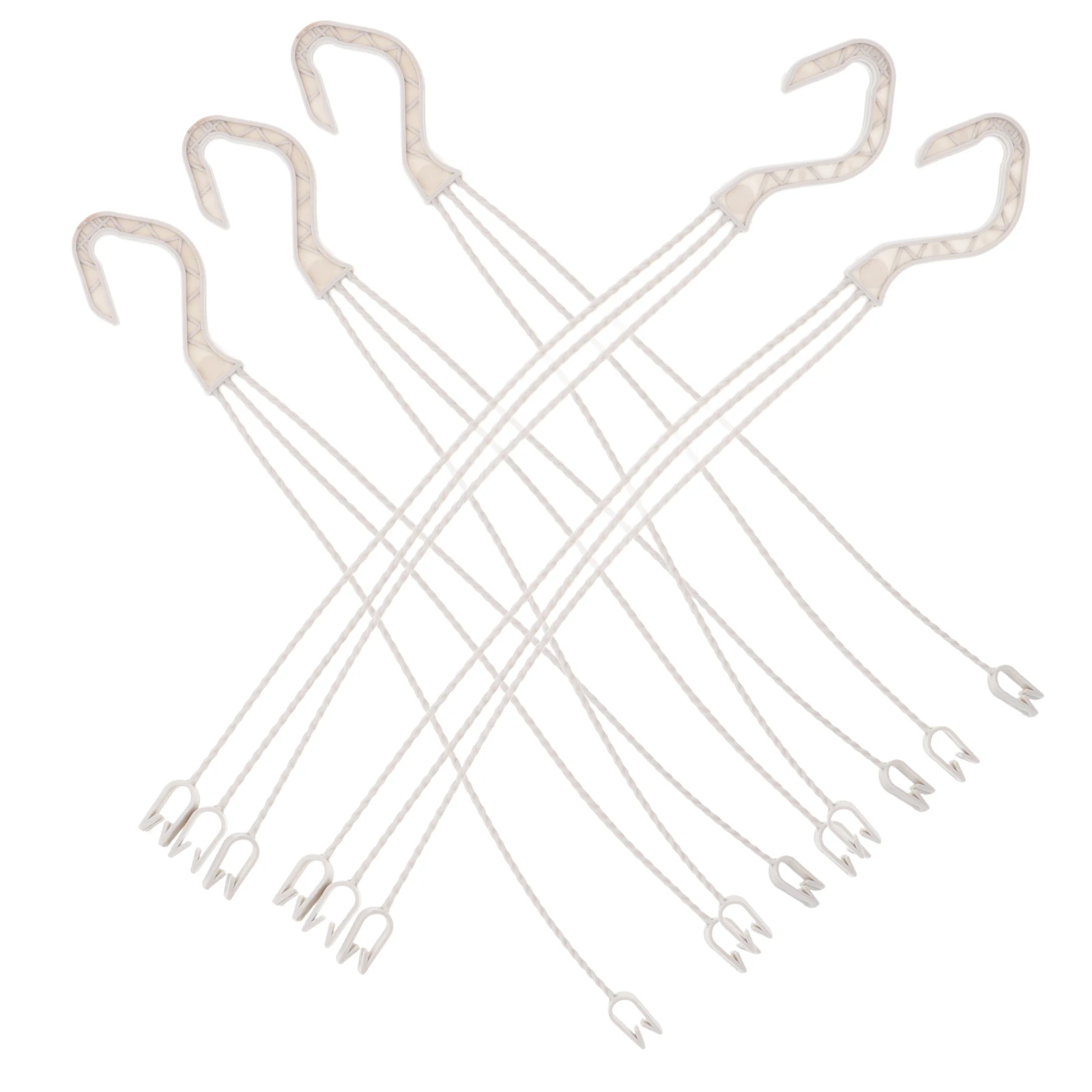 5pcs White Hooks For Baskets Flowerpot Hangers Durable Plant Shelves Garden Accessories Plastic Planter Hooks Outdoor Furniture