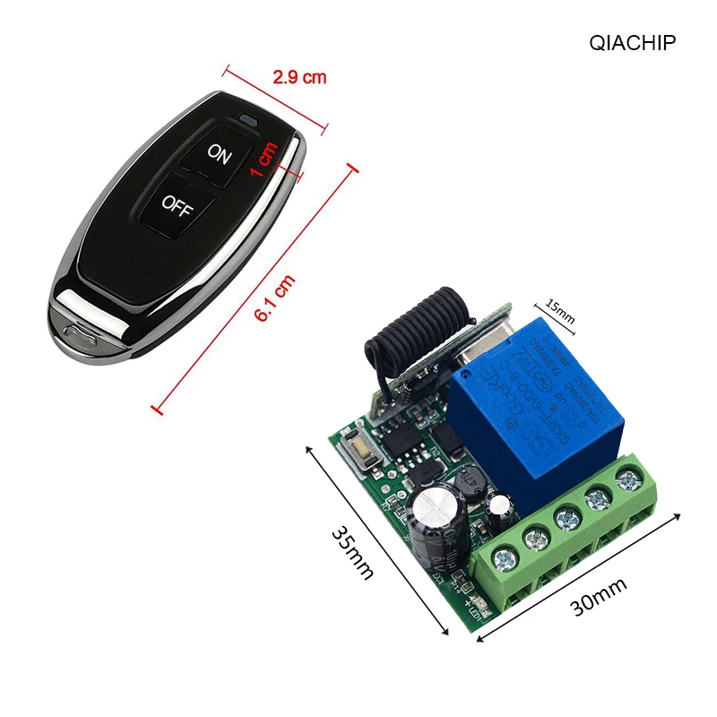 433MHz Wireless Remote Control Switch RF Relay DC 12V 24V 48V 60V Transmitter 433Mhz Remote Control Gate Door light Controls