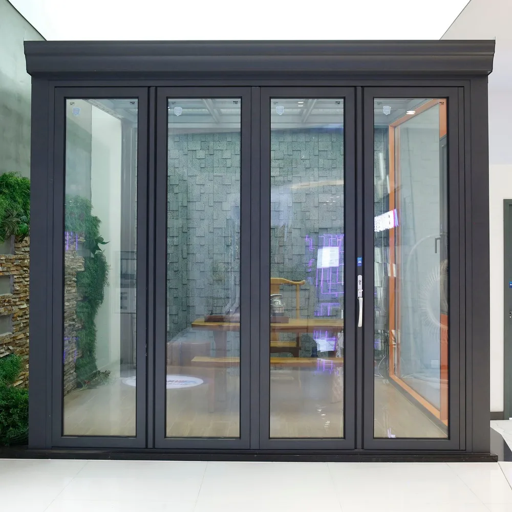 Sixinalu 접이식 문짝 외부 알루미늄 유리 아코디언, 이중 접이식 문짝 발코니 선룸 도어, 평방 계량기 당 집값