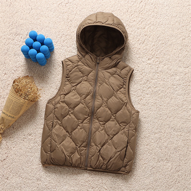 Frauen Ärmellose Mode Mit Kapuze Puffer Jacken 2024 Neue Weibliche Koreanische Slim Fit Ultra Licht Gewicht Unten Weste Mäntel