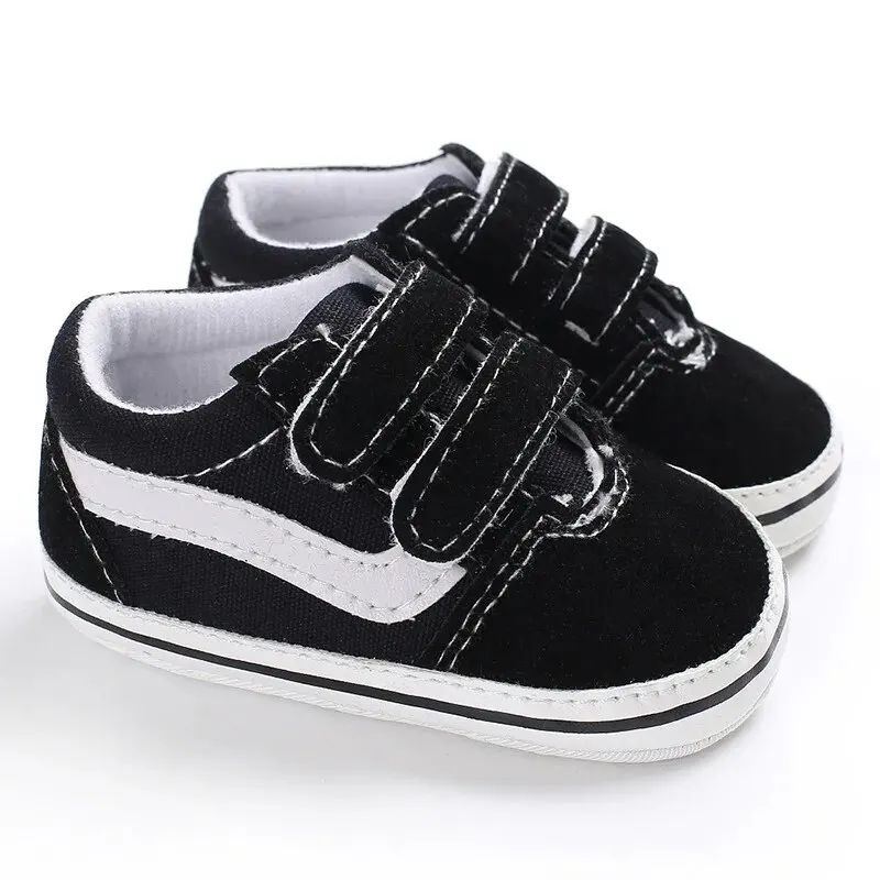 Meckior Baby płócienne trampki klasyczne prążki Casual Baby Boy buty dziewczęce antypoślizgowe miękkie pierwsze chodziki niemowlę niemowlę niemowlę buty Unisex