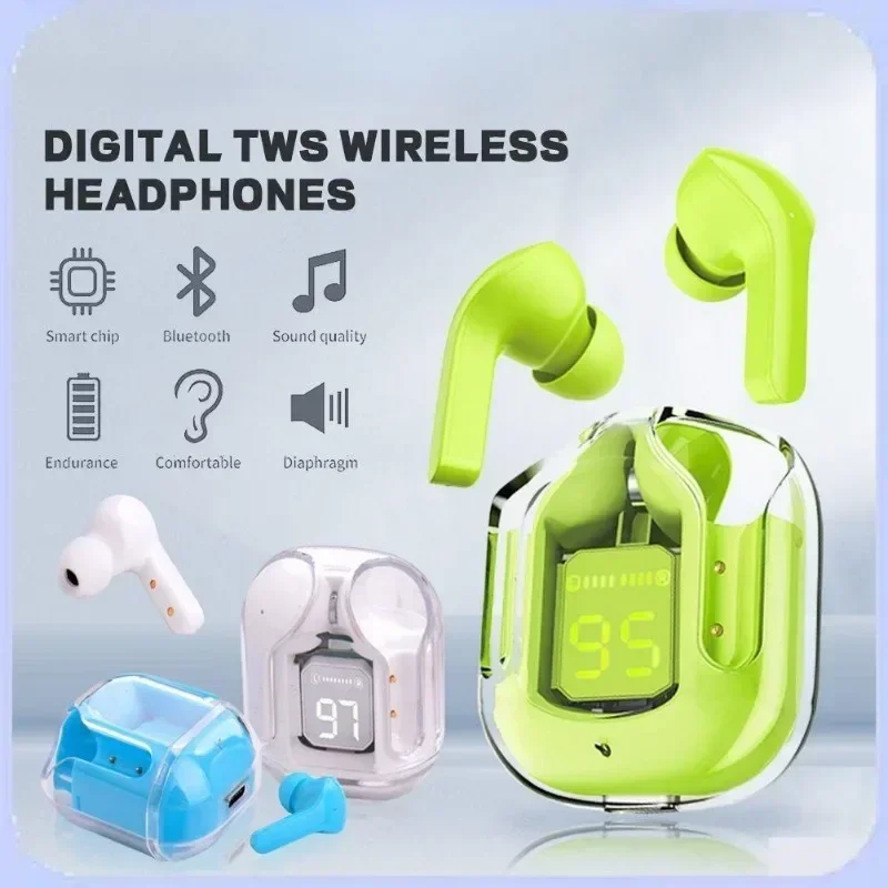 Miniauriculares inalámbricos T2 con pantalla Digital LED, cascos TWS con sonido estéreo, Bluetooth 5,3, compatibles con iPone, Xiaomi, Lenovo