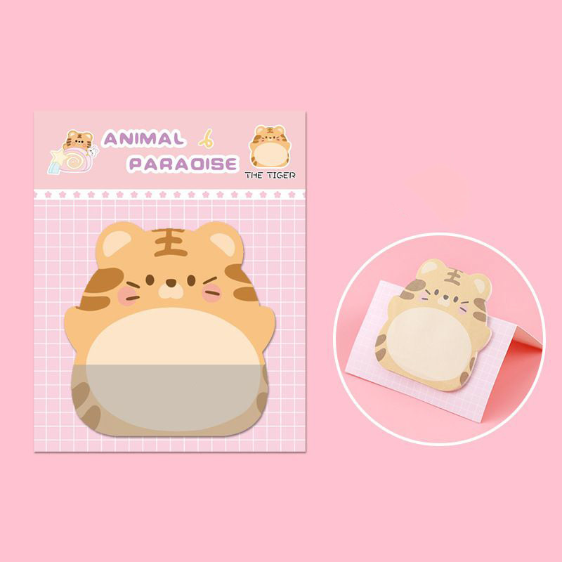 Ellen Brook 1 Piece Adhesive Kawaii Cartoon Animals Sticky Notes Notepad Memo Pad Office School Supplies Stationery Sticker
