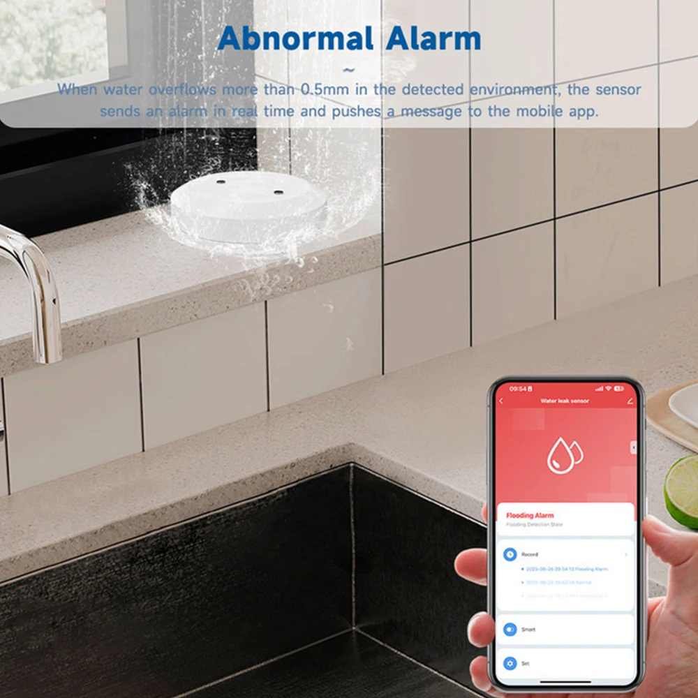 Tuya Zigequation-Capteur d'eau intelligent WiFi, détecteur de fuite, alarme de fuite d'eau d'inondation, contrôle de la vie intelligent, fonctionne avec la passerelle Zigbee