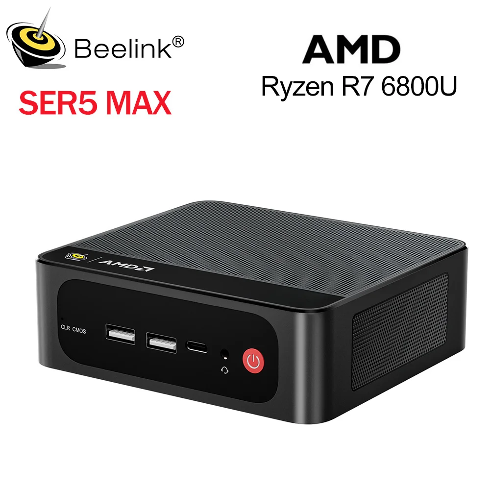 2025 Beelink SER5 Max AMD R7 6800U R5 5500U 16G 500G NVME SSD 32G 1T Мини-ПК 4K Type-C Трехэкранный геймерский мини-компьютер 5800H