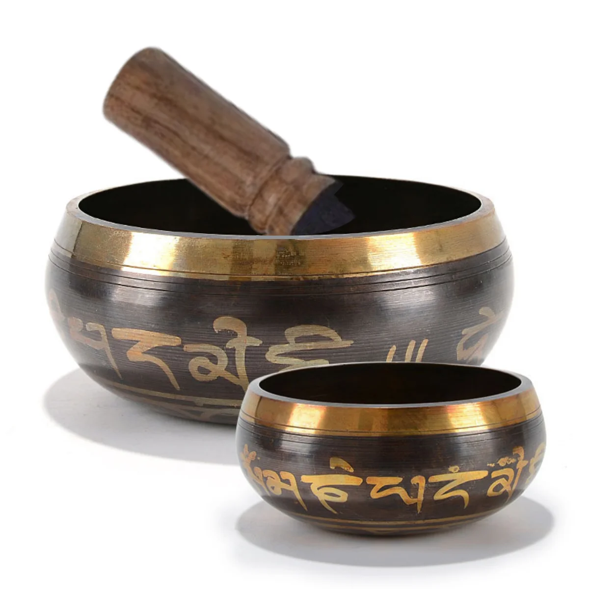 Tibetan Singing Bowl Set 8.5~20CM Size Optional Scripture Bowl Helpful for Meditation Yoga Relaxation Chakra Healing Prayer