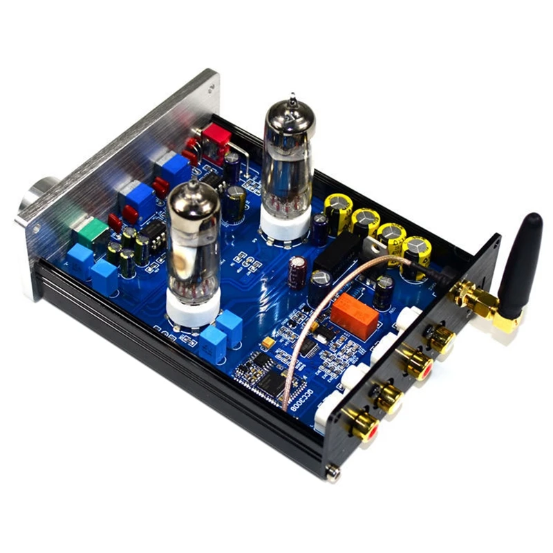 Amplifier Stereo, Buffer Hifi 6J5 Bluetooth 4.2 tabung Preamp Amplifier dengan nada Bass Treble
