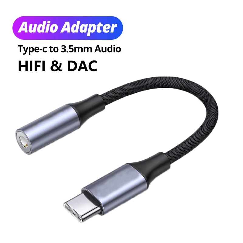 Cable de Audio con conector Tipo C 3,5, Adaptador auxiliar de 5 MM a 3, accesorios para teléfono, Adaptador USB Tipo C para auriculares