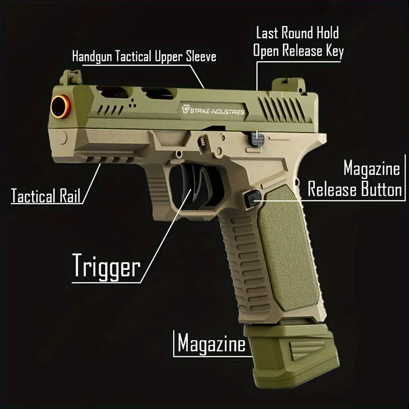 SIG17 Pistol Shell Throwing Continuous Firing Blowback Soft Bullet Gun Empty Hanging Birthday Gift