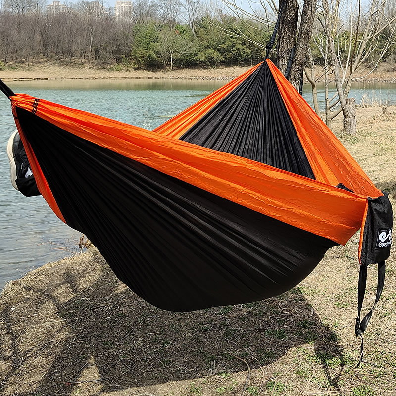 300x200cm duas pessoas ao ar livre jardim acampamento rede leve pára-quedas náilon viagem caminhadas balanço pendurar cama de dormir