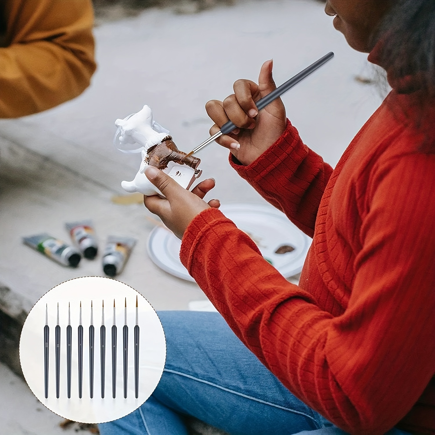 11/22pcs Miniature Paint Brushes Set Fine Detail Paint Brush Fine Mini Artist Brush For Watercolor Painting Acrylic Face Paint