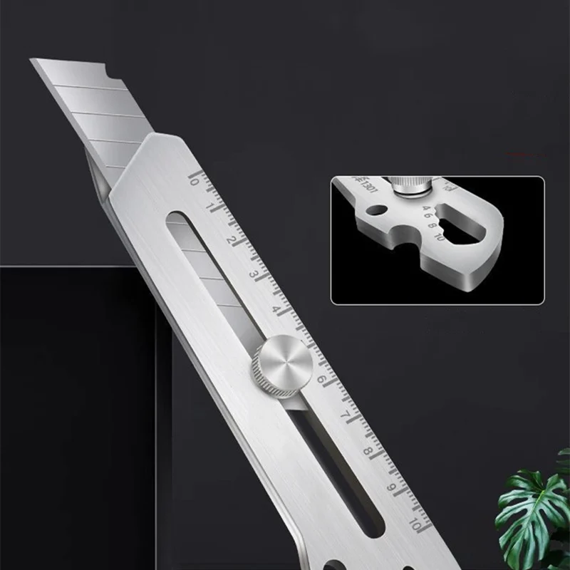 Coltello multiuso multiuso Taglierina per scatole retrattile completamente in acciaio inossidabile Heave Duty Coltello multifunzionale per carta da parati