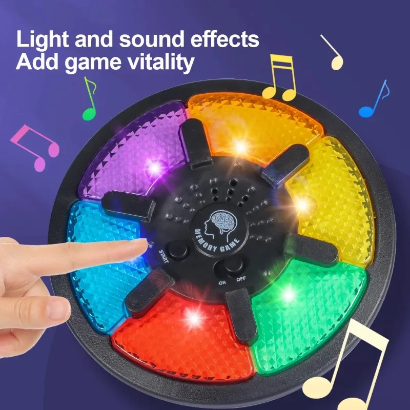 Console de jogo de treinamento de memória de brinquedo educacional das crianças, jogo de memória eletrônico portátil luz som jogo interativo criativo