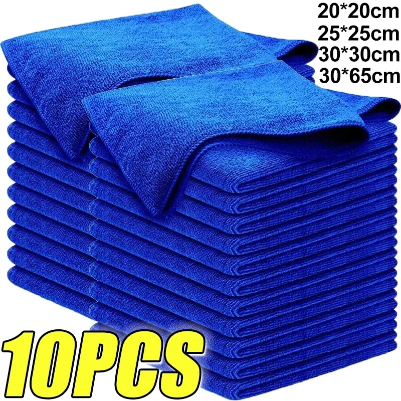 Paños de limpieza finos de microfibra, paños de toalla de limpieza de microfibra sin pelusa, toallas de limpieza reutilizables absorbentes para ventana de coche