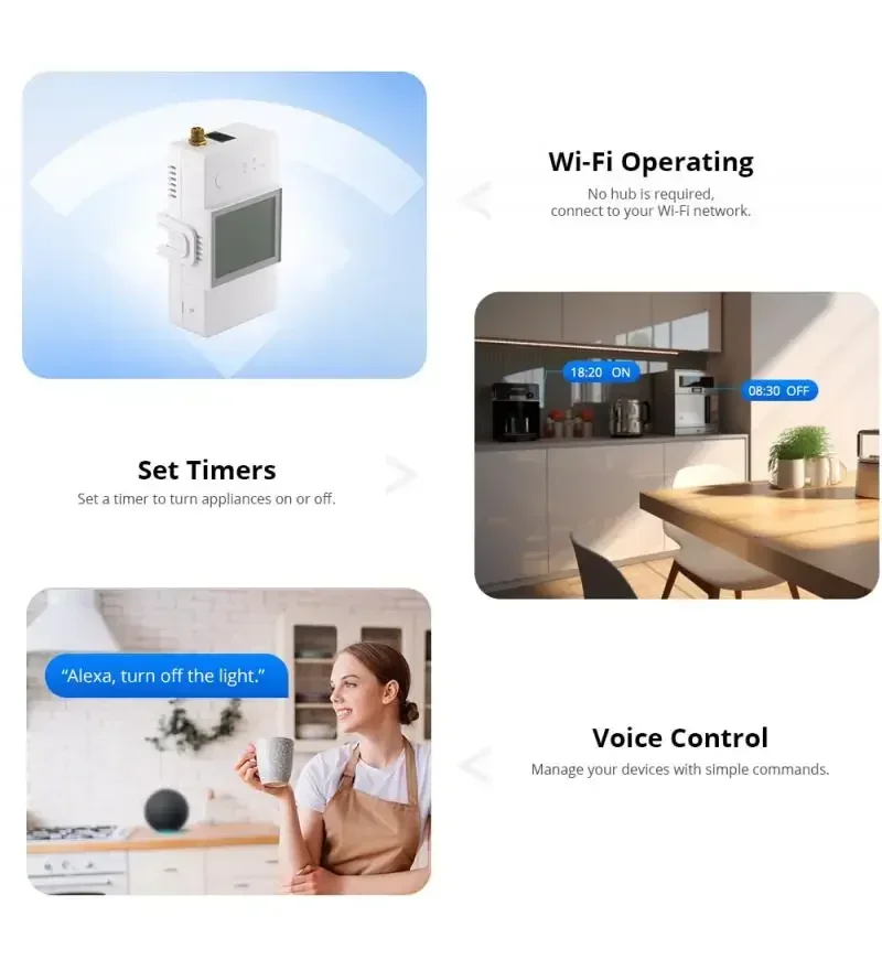 NOWY SONOFF POWCT POW Ring Inteligentny miernik mocy Transformator prądowy 100A Monitor energii Stykacz Współpracuje z Alexa Google IFTTT