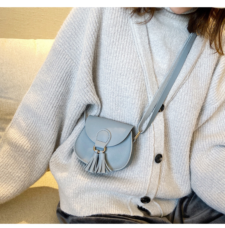 Accesorios de princesa para niños, monedero para niñas, bolsos cruzados con borla para bebés, bolso de hombro pequeño de cuero PU para niños