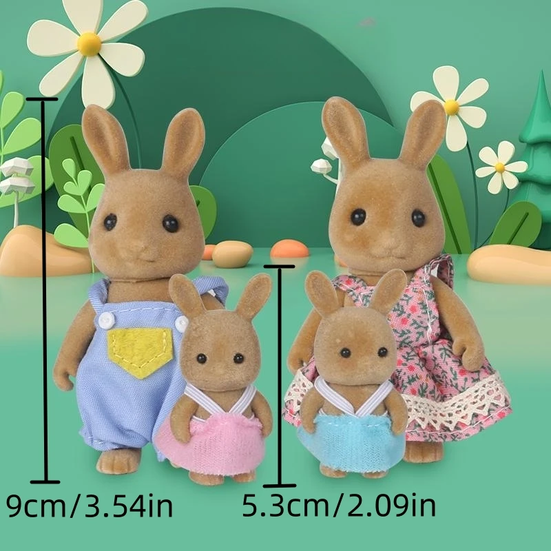 숲 동물 가족 1/12 인형 집 가구 침실 주방 욕실 세트 소형 시뮬레이션 인형 액세서리 DIY 장난감 소녀