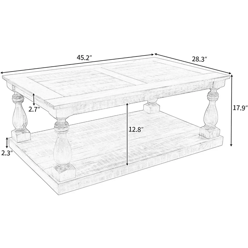 Mesa De Café De Madeira Com Armazenamento, Recepção Moderna Da Sala De Estar, Mesa De Café