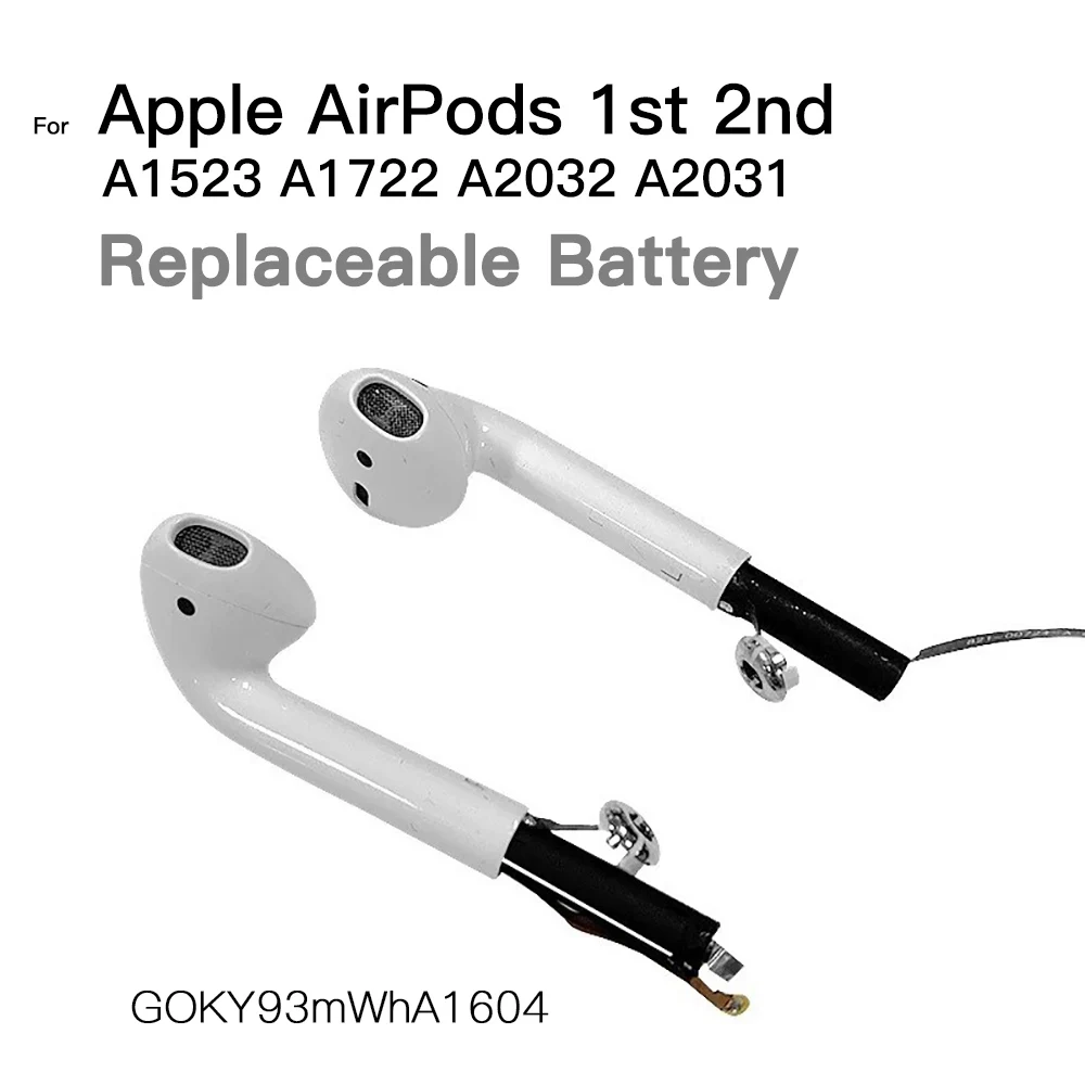 100% Original Replacement Battery GOKY93mWh A1604 For Apple Airpods 1st 2nd A1604 A1523 A1722 A2032 A2031 Air Pods 1 2 Battery