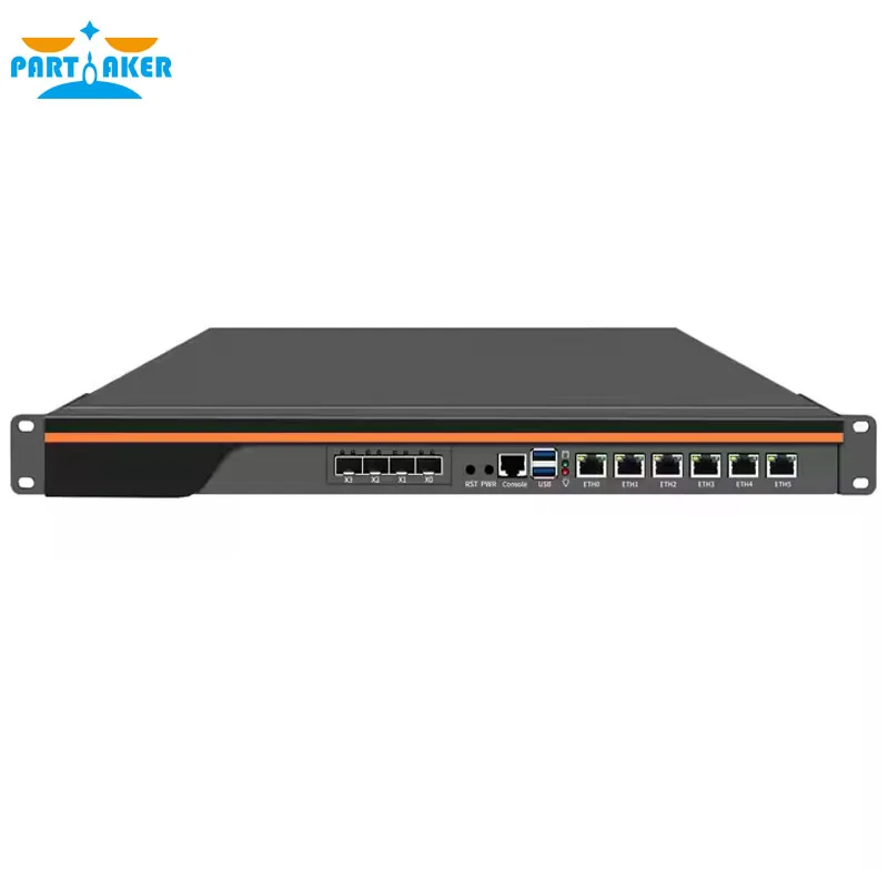 Маршрутизатор Partaker 1U для монтажа в стойку Firewall I5 12450H 6x2 5G Intel I226 4xSFP+ 10G WiFi6 5G4G pfSense ROS Сетевой сервер Enterprise