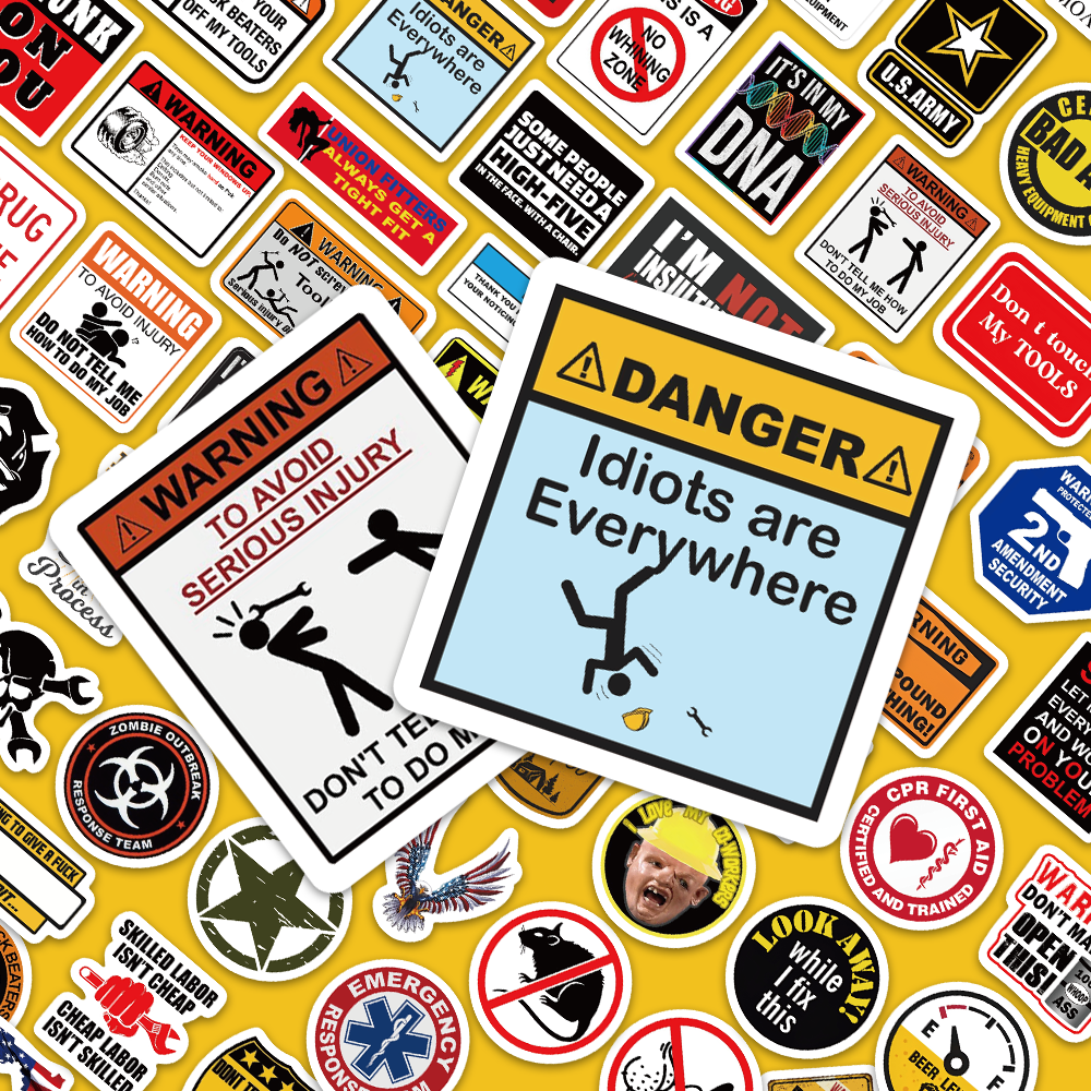 安全ヘルメットステッカー,オートバイ,カーツール,建設作業員,ヘルメット装飾,ラップトップ,自転車,98個の楽しいブランドロゴ