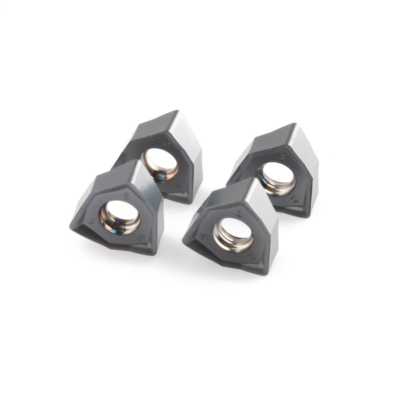 10 piezas WNMU 080608   Insertos de carburo de alimentación rápida hexagonal de doble cara WNMU 080608   Insertos de fresado para MFWN90
