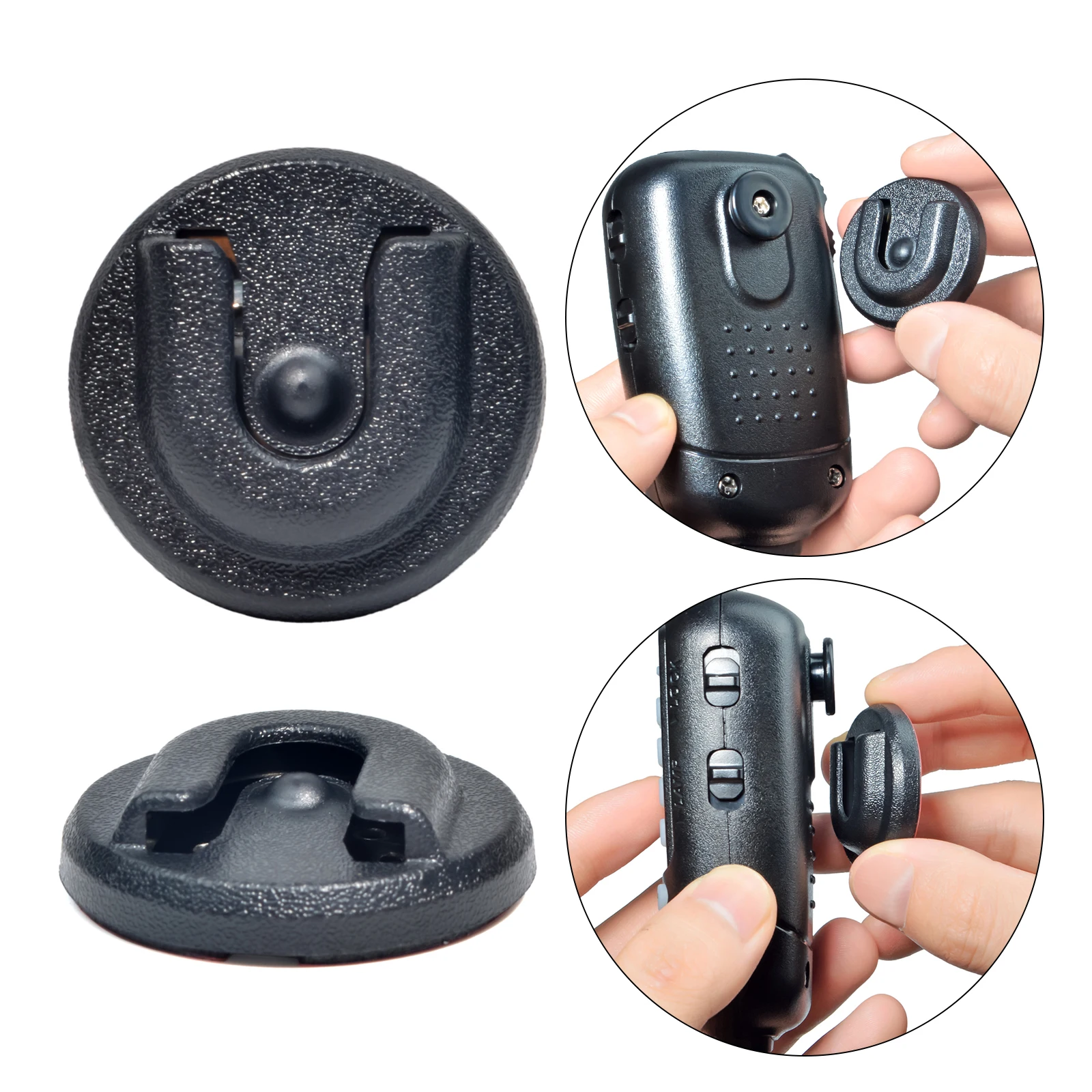 CB-Mikrofonhalter, Mikrofonhalterhalterung mit rundem Knopf, Handy-Radio-Mikrofonhalter-Clip mit selbstklebender Rückseite für tragbare Funkgeräte