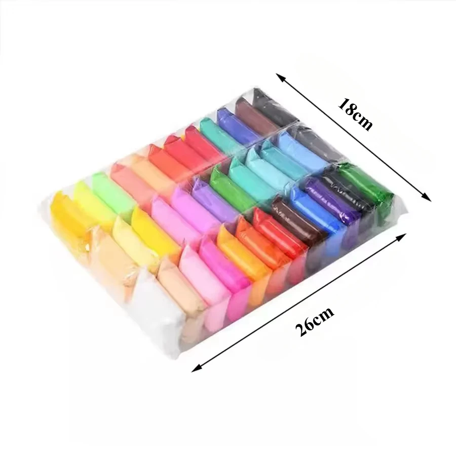 36-kleuren klei Luchtgedroogde kleiset Ultralichte plastic klei met snijgereedschap DIY ambachten Geschenken Kinderen Niet-giftig Boetseerplezier