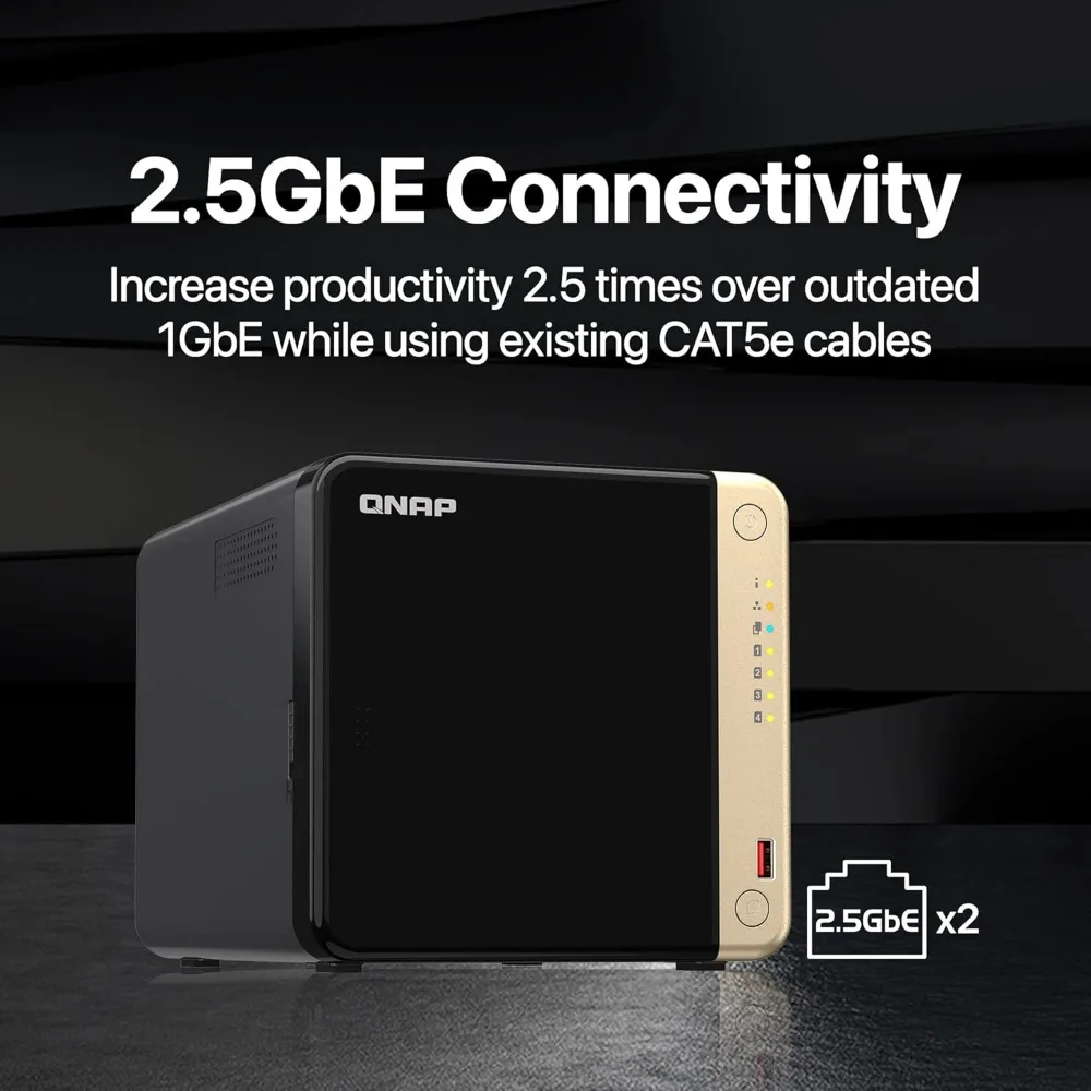 TS-464-8G-US 4 Bay High-Performance Desktop NAS with Intel Celeron Quad-core Processor