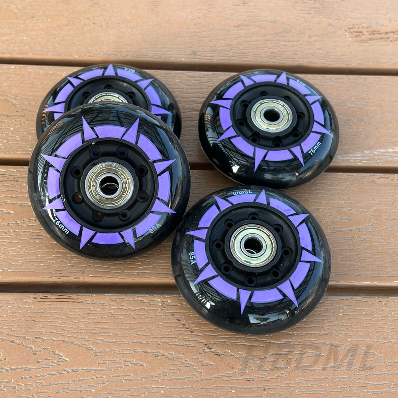 4 Stück Rollschuh rad Inline Skates Rock Fancy Wheel 62mm 64mm 68mm 70mm 72mm 76mm 80mm PU Reifen 83a/85a/90a Lager
