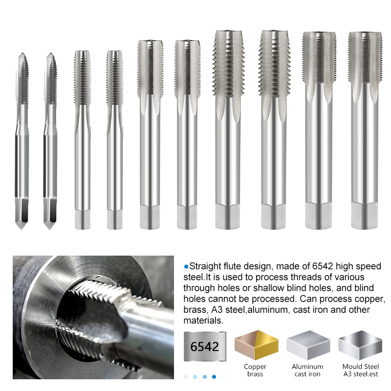 XCAN 1 Tay Phải Chủ Đề Tập HSS Máy Cắm Tập Hệ Mét Vít Tập Khoan Chỉ Dụng Cụ M2 M3 M4 m6 M7 M8 M10 M12 M14 Dụng Cụ Cầm Tay