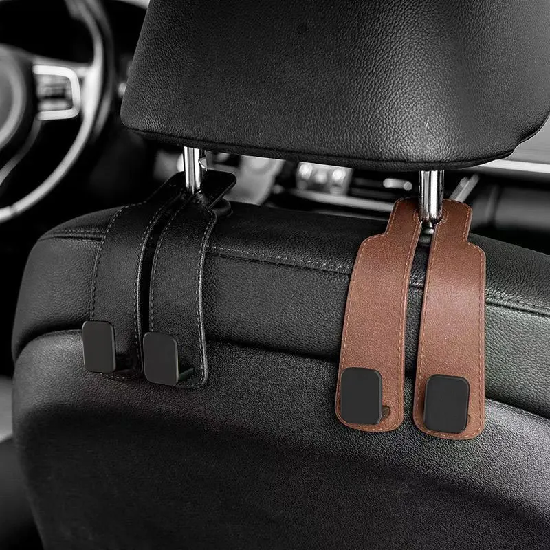 Ganchos para encosto de cabeça de carro, cabide para bolsas, organizador de assento traseiro, clipes de fixação automática, ganchos para carro