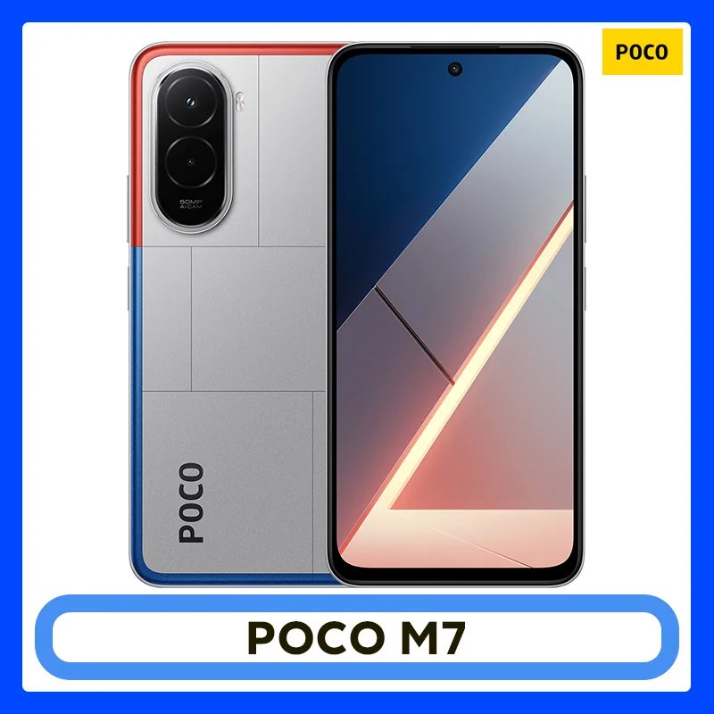 POCO M7 Versione globale Telefono cellulare 6.9 ''144Hz FHD + DotDisplay 7000mAh Batteria 50MP Fotocamera 33W Ricarica NFC Snapdragon 685