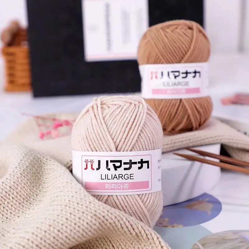 Sữa Ngọt Cotton Mềm Mại Cho Bé Đan Len Sợi Loại Dày Sợi Nhung Sợi Tay Đan Len Móc Sợi Cho DIY áo Len
