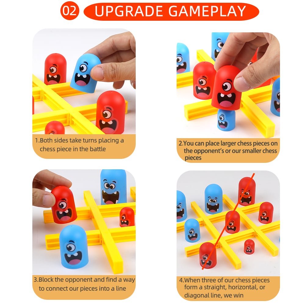 Grappige Tafel Bordspellen Tic Tac Toe Intellectuele Grote Eten Kleine Schaken Interactieve Multiplayer Party Games Speelgoed voor Kinderen Volwassen