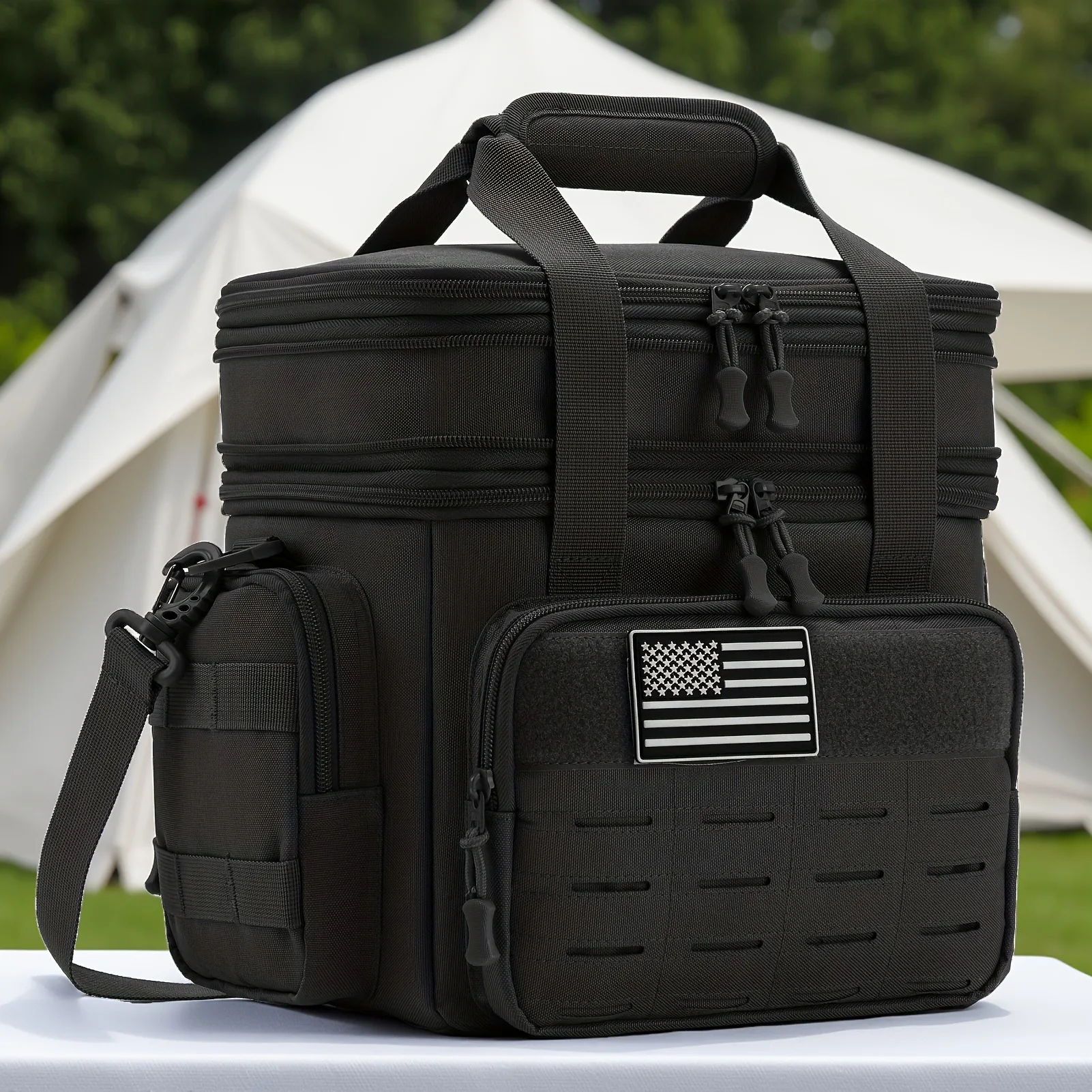 Taktische Lunchbox für Herren, erweiterbar, 18 l, taktische isolierte Kühltasche, auslaufsichere isolierte Lunchtasche für Arbeit, Camping, Outdoor