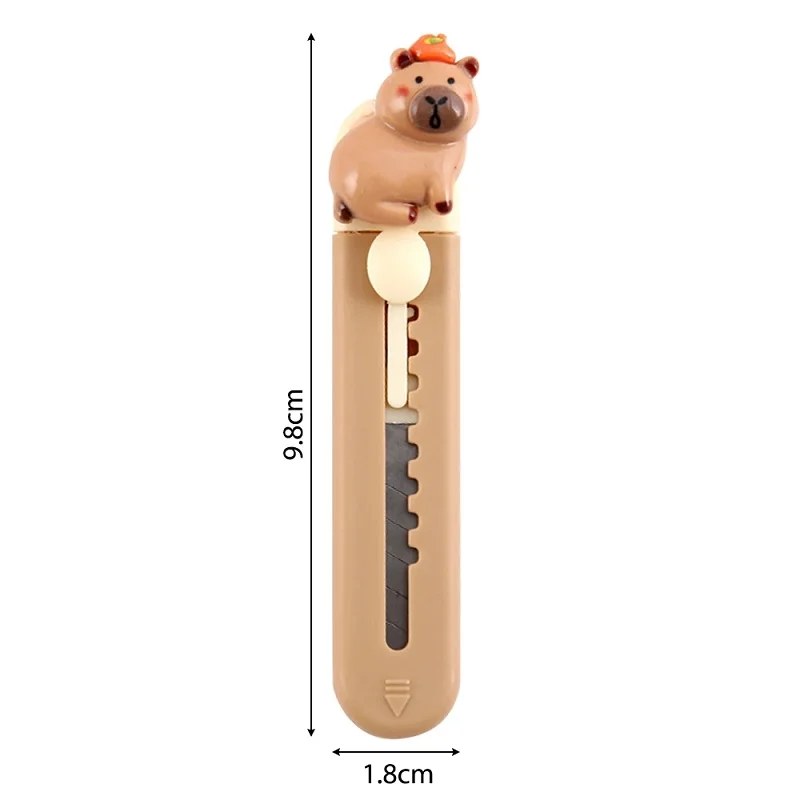 Kawaii Capibara gilotyna do papieru nóż introligatorski nóż kieszonkowy przecinak do pudełek bezpieczeństwa otwieracz do kopert ostrze wielokrotnego użytku koreańskie artykuły papiernicze
