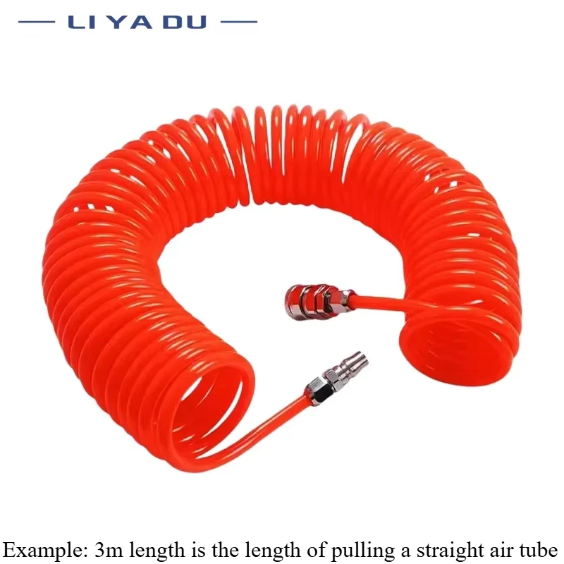 Compressor Air Tools 3M 6M 9M 12M High Pressure PU Tubing Gas Spring Pneumatic Spiral Tubing EU Quick Coupling Pipe EU/JP Type