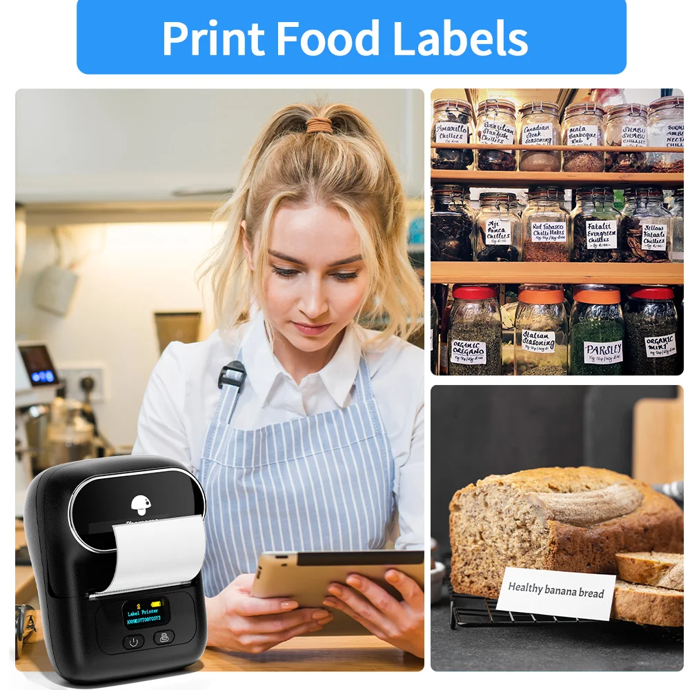 Phomemo M110 Mini tragbarer Thermodrucker Selbstklebender Aufkleber Etikettendrucker Taschendrucker Etikettendrucker Bluetooth Phomemo M110
