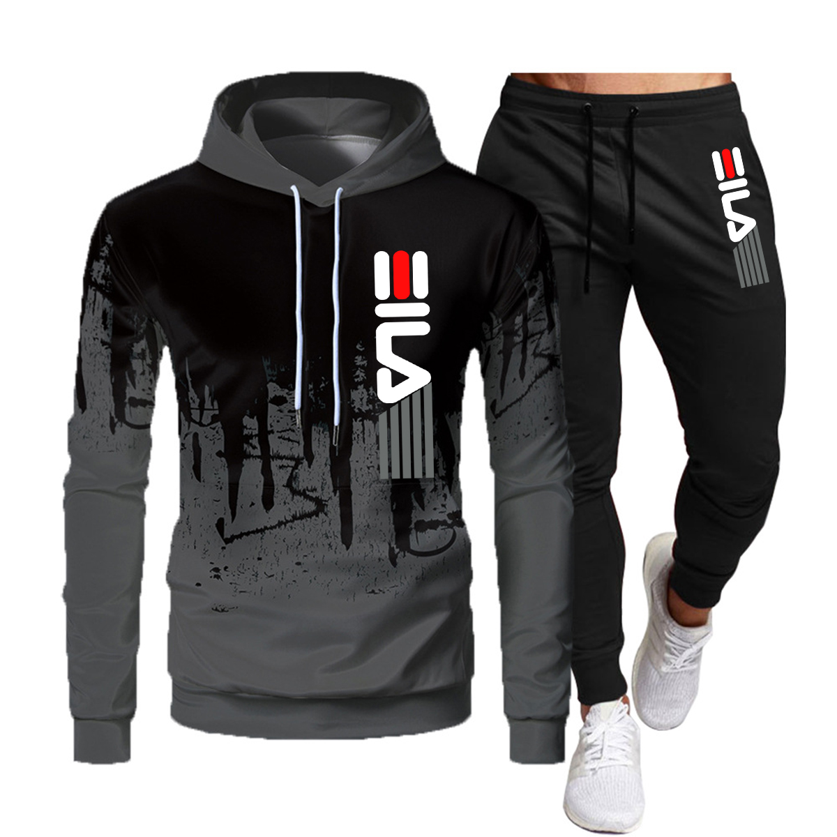2023 marca outono e inverno terno com capuz moda masculina calças de marca casual jogging terno esportes wear moletom
