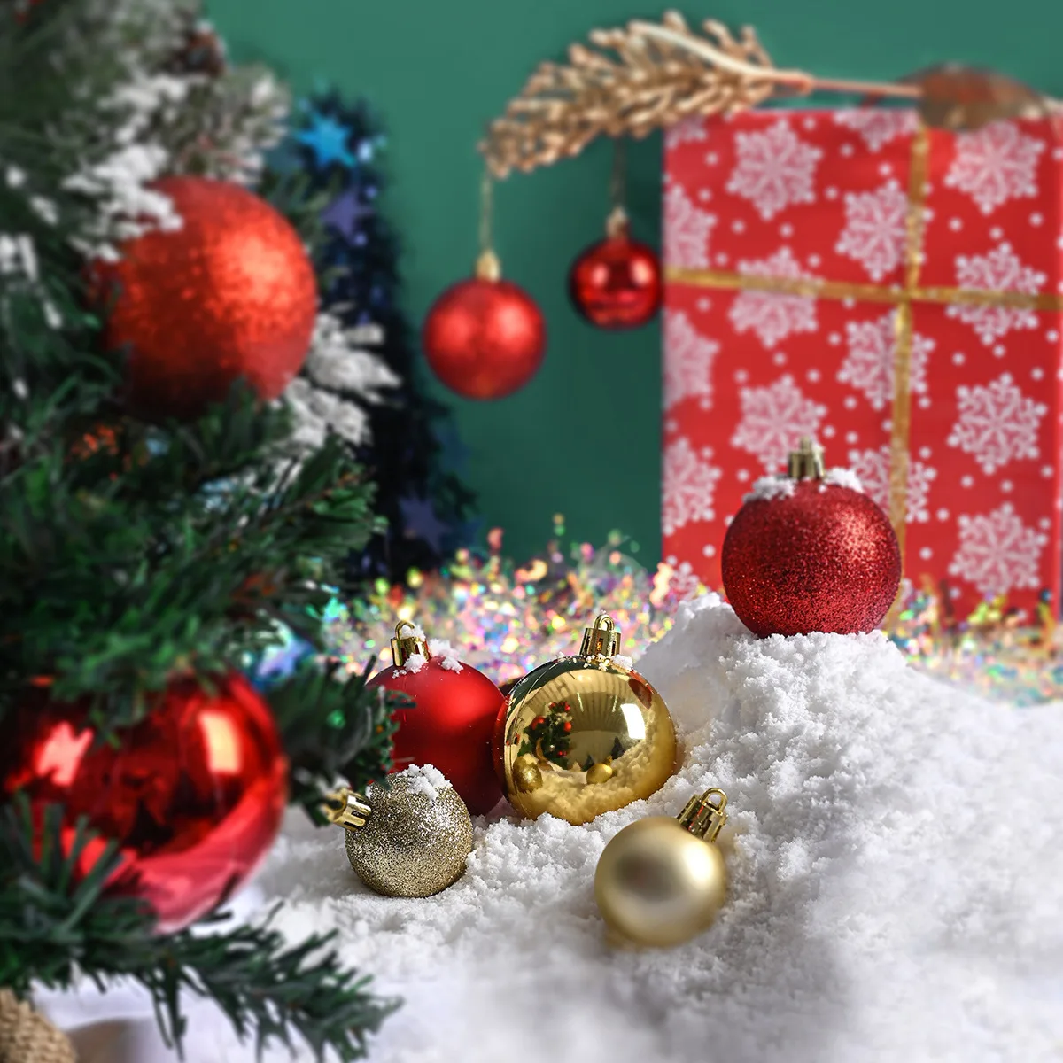 24 個 3 センチメートルクリスマスボールクリスマスツリーの装飾品ボールクリスマスハンギングツリーペンダントホームパーティークリスマスツリーの装飾新年ギフト