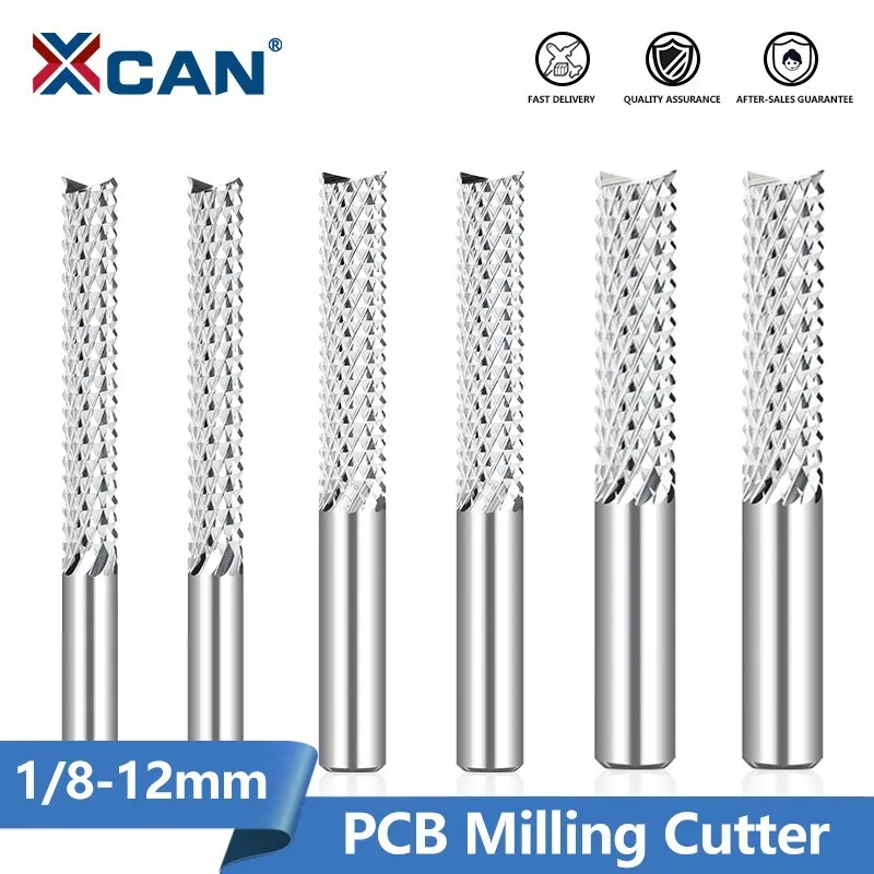 XCAN-fresa de extremo de maíz, fresa PCB, fresa de extremo de carburo, herramientas de fresado de corte CNC, vástago de broca enrutadora 1/8 4 6 8 10 12mm