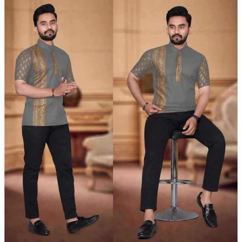 Kurta camisa muçulmana masculina com totem em relevo longa reta camisa casual africano islam camisa masculina dubai roupas masculinas arabe hombre