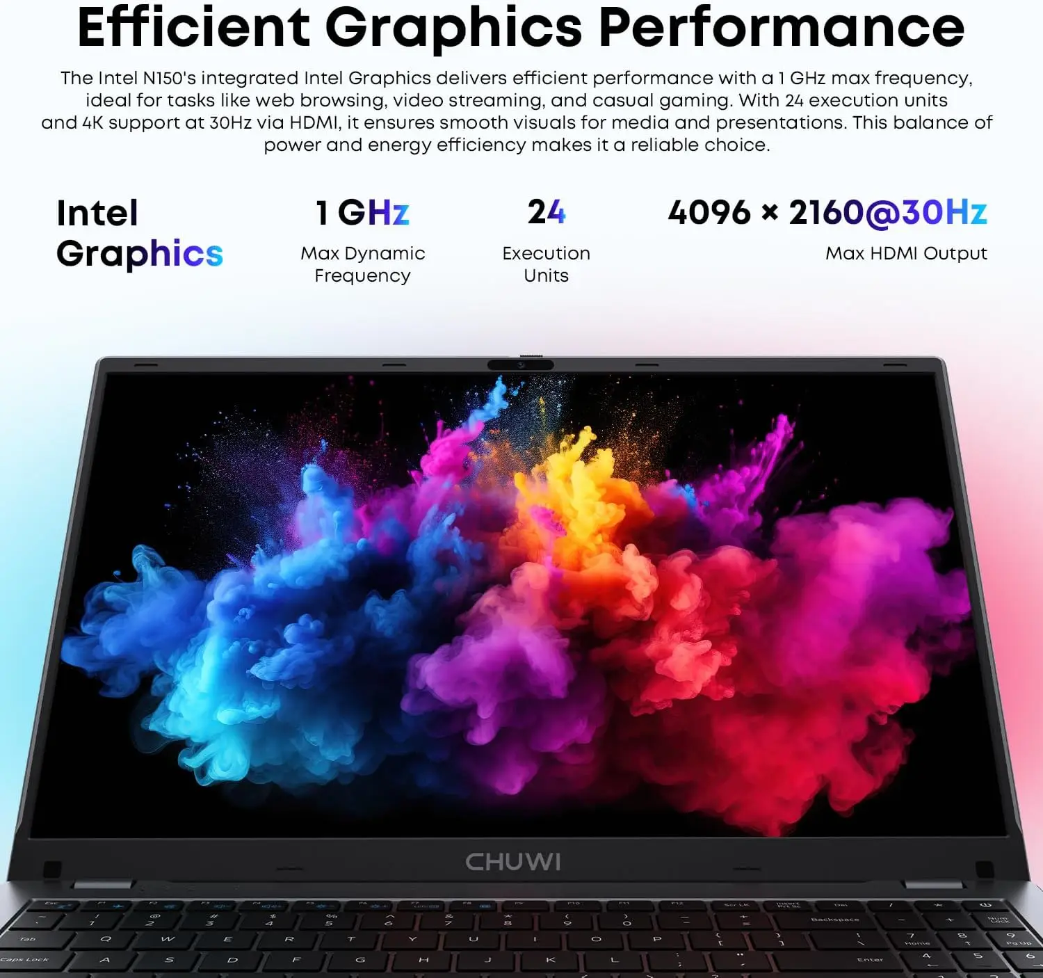 CHUWI 제미북 플러스 노트북 15.6인치 FHD 1920x1080 16GB LPDDR5 512GB SSD 인텔 N100/N150 알더레이크 WiFi 6 윈도우 11 노트북