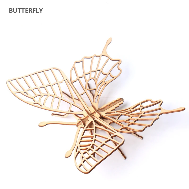 ของเล่นเด็ก 3D ปริศนาไม้แมลงสัตว์ Handmade การศึกษาประกอบของขวัญของเล่นสําหรับเด็กตกแต่งบ้าน