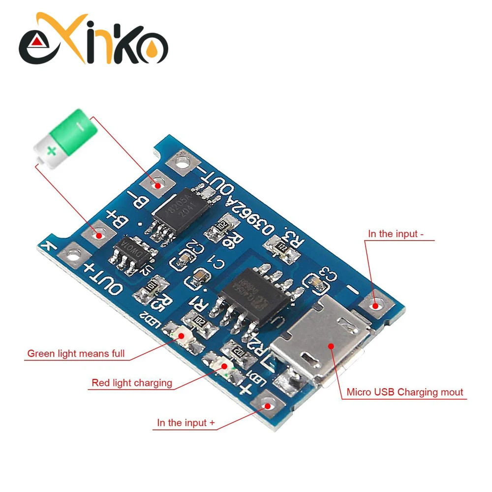 10pcs 18650 1A 5V Lithium Battery Charging Board Module Micro USB/Type-c Interface Charging Protection 2-in-1
