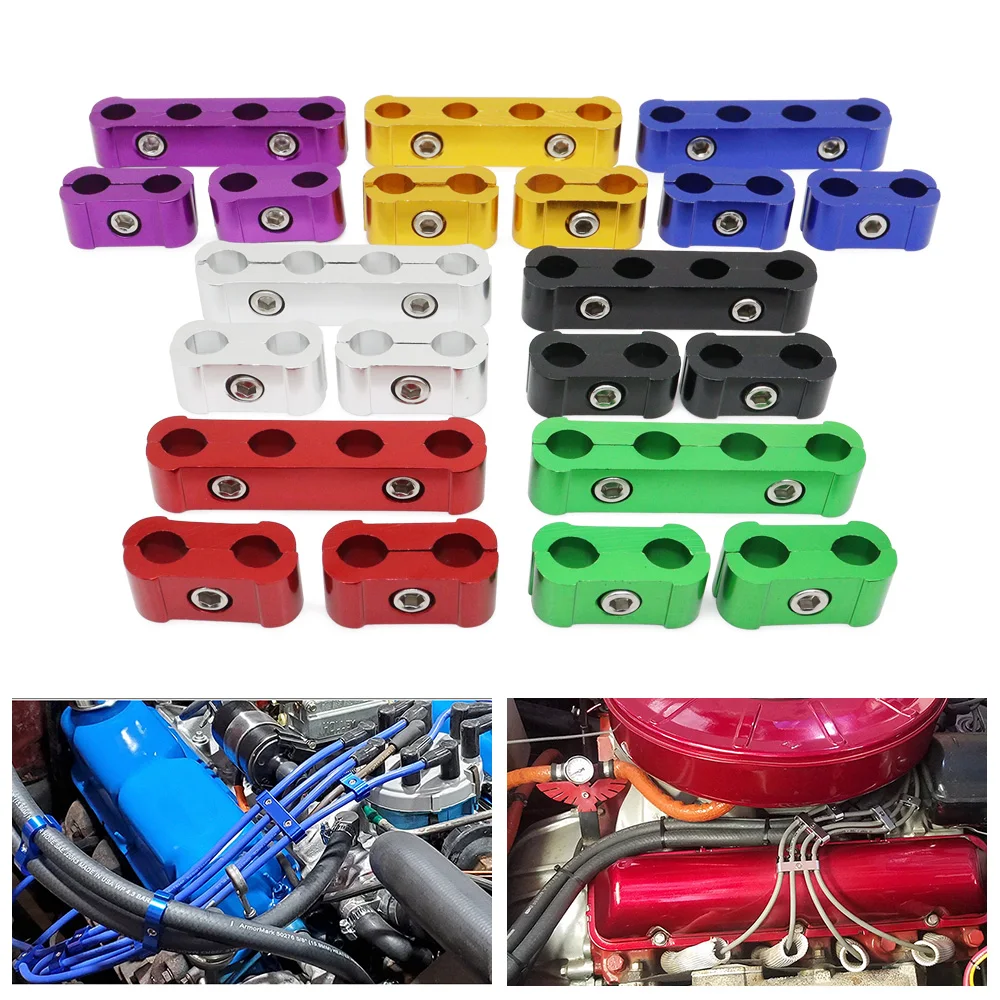 Kit de abrazadera de cable eléctrico para bujías de coche, 3 piezas, 8mm, 9mm, 10mm, color morado, Negro, Rojo, dorado, plateado, azul y verde