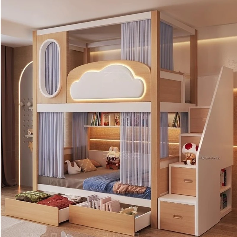 Storage Normal Loft Kids Beds Double Decker Simple Custom Design Children Beds Princess Playpen Camas Infantiles Furniture Home