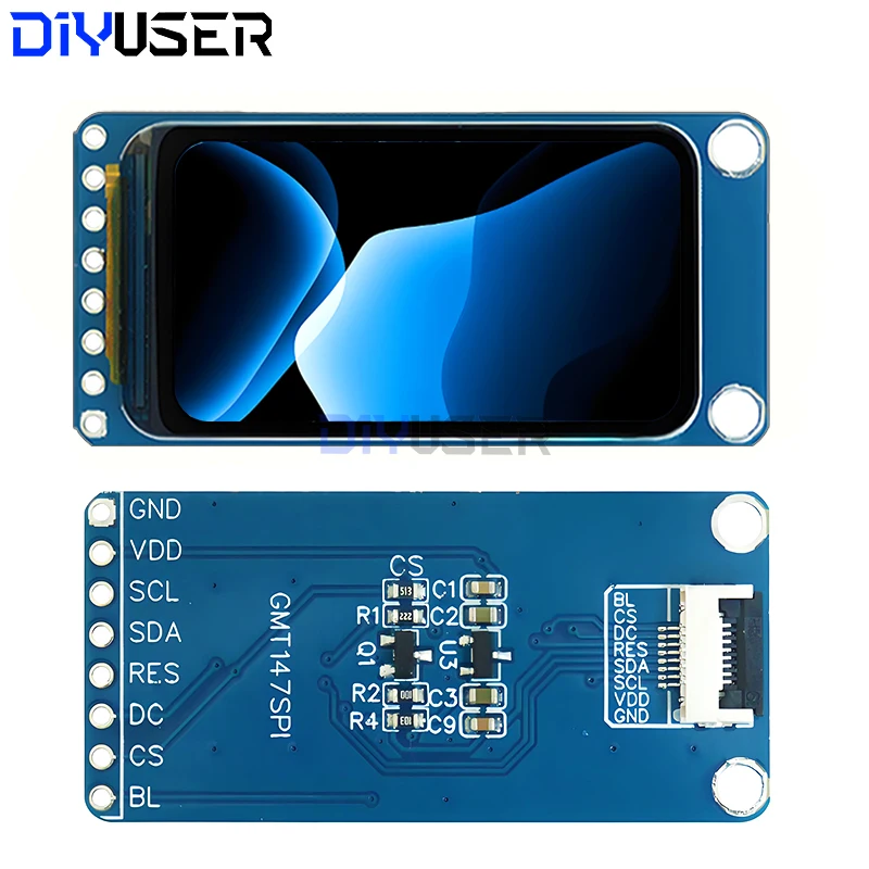 Diyuser tela lcd tft de 1.47 polegadas st7789 tela pequena 172*320 display lcd ângulo de visão completo tela colorida spi